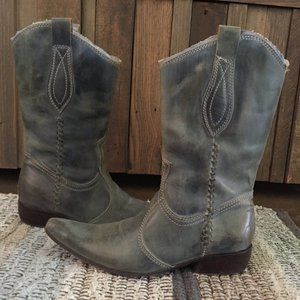 Blue size 6.5 half-zip Mark Nason cowboy boots
